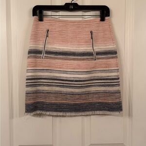 LOFT Pink and Black Mini Pencil Skirt Casual